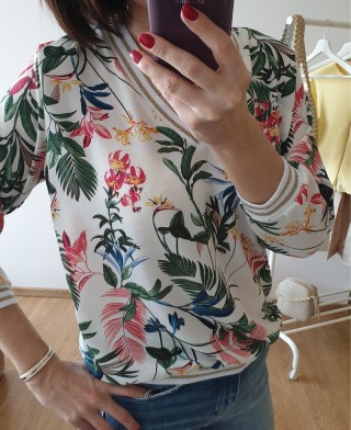 Bluzka V-NECK print kwiatowy
